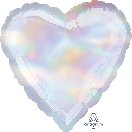 17" Standard Iridescent Heart Foil