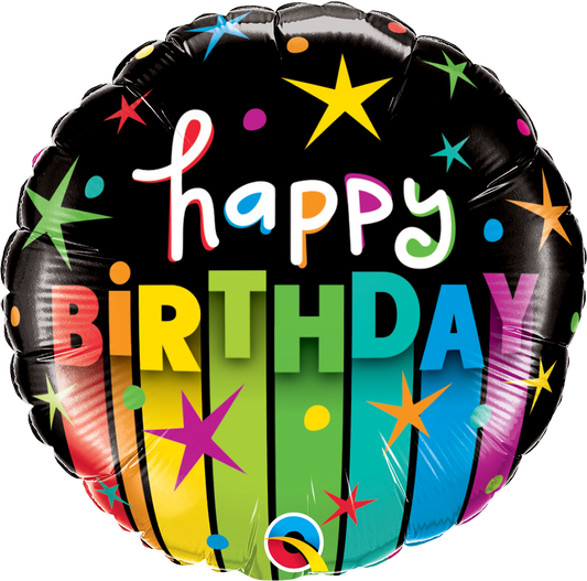 Happy Birthday - Colorful Stripes