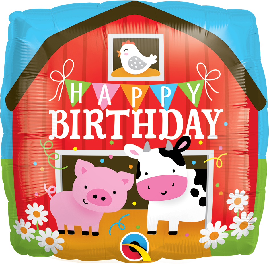 Barn Inflating Cartoon Happy Birthday - Birthday Barn – Inflate Balloons