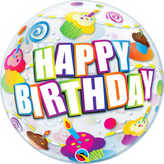 Happy Birthday Cupcake - Bubble