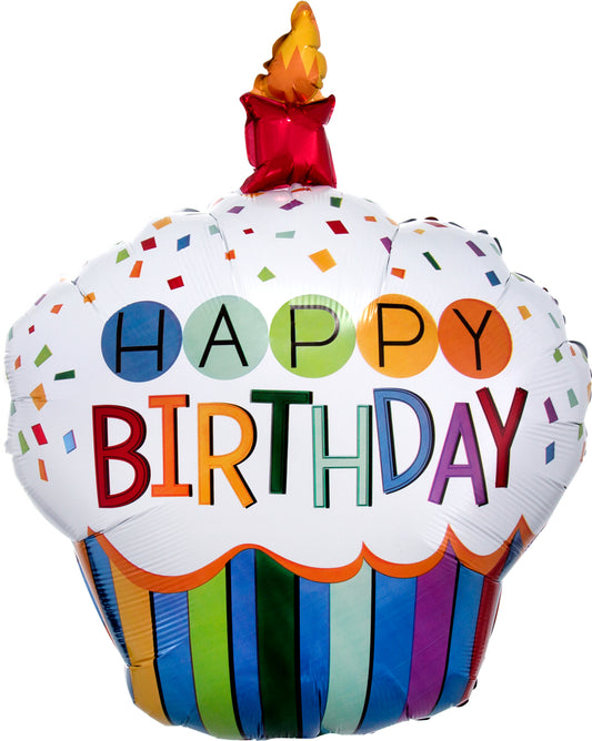 Happy Birthday Rainbow Cupcake - SuperShape