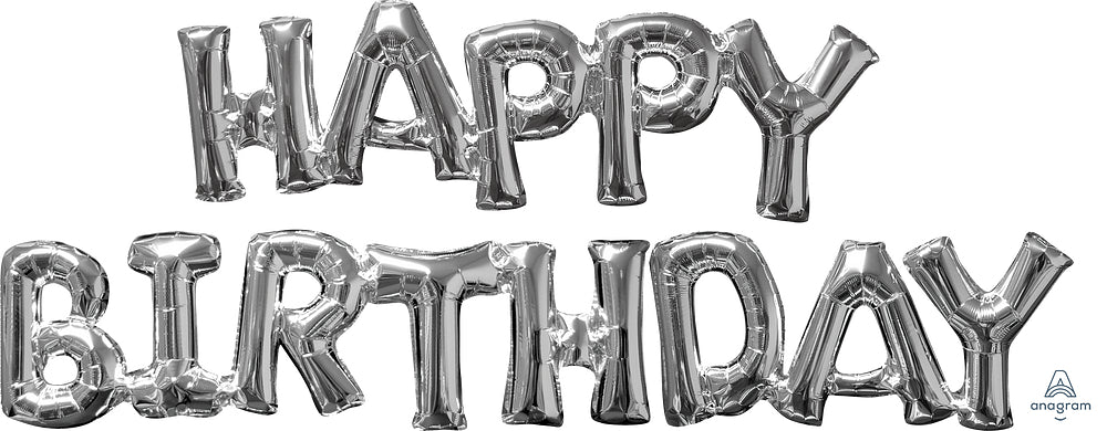 Happy Birthday - Air-Filled Balloon Banner Phrase