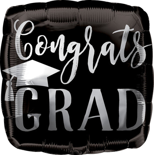 Congrats Grad - Silver & Black