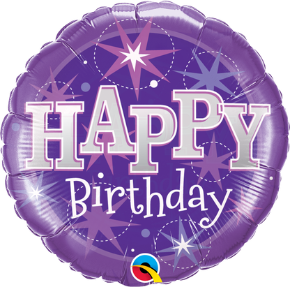 Happy Birthday - Purple Sparkle
