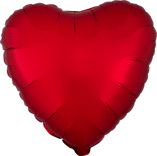 17" Red Satin Luxe Heart Foil