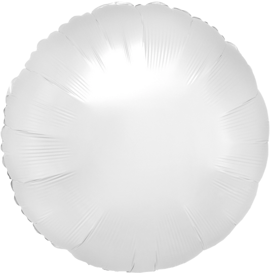 17" White Satin Luxe Circle Foil