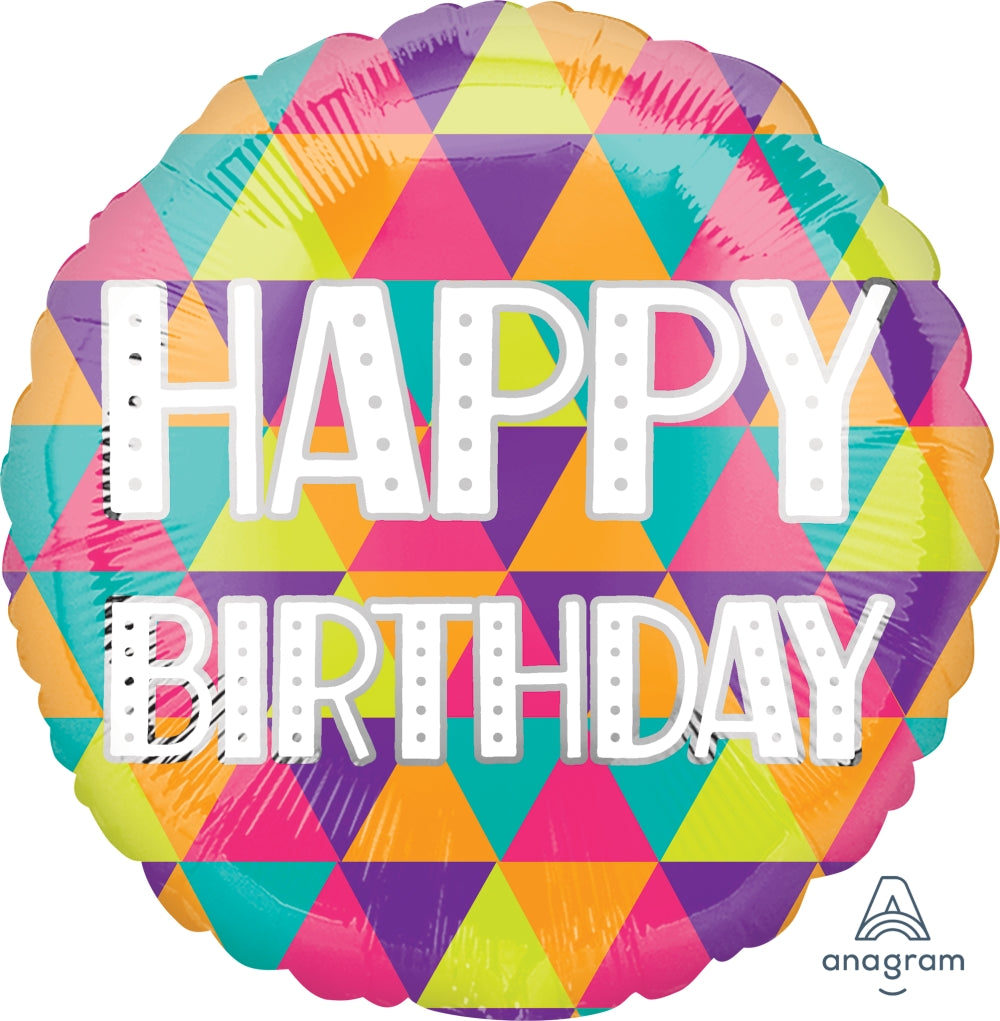 Happy Birthday - Colorful Triangles