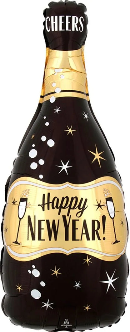 Happy New Year Gold & Black Bottle