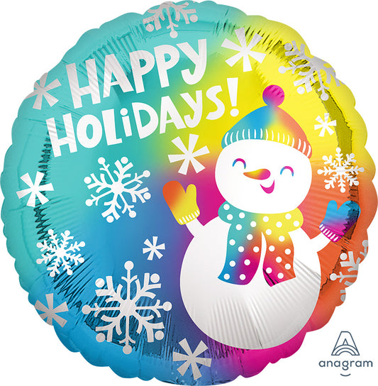 Happy Holidays Satin Snowman
