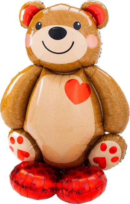 Big Teddy Airloonz + Red Hearts