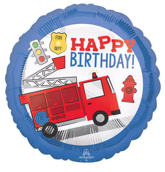 Happy Birthday - Fire Truck Icons