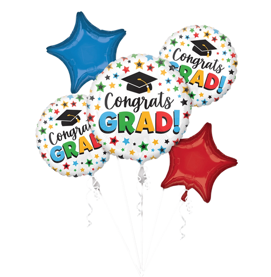 Multi-Colored Grad Foil Balloon Bouquet