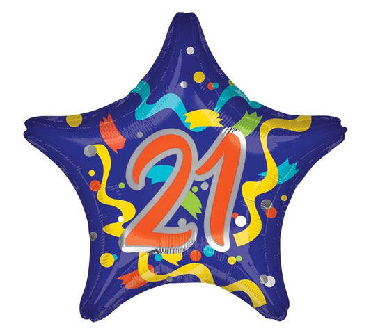 Star Balloon with Number 21