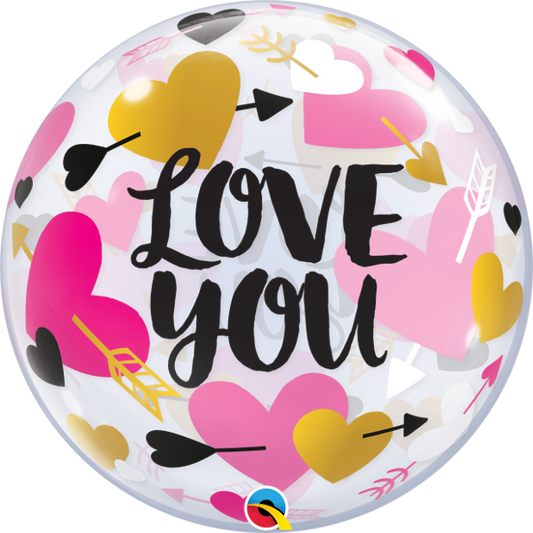 Love You Heart & Arrow - Bubble