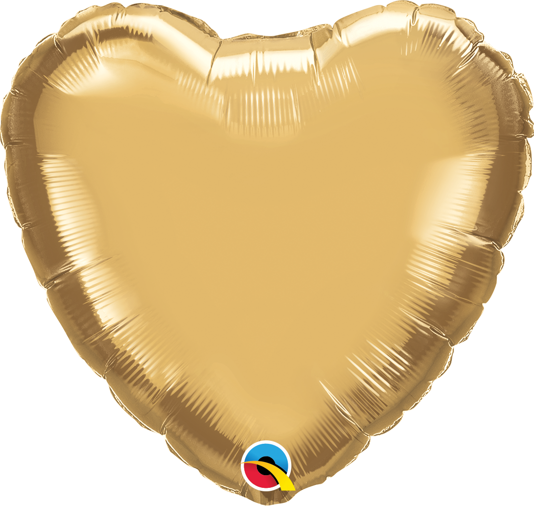 20" Chrome Gold Heart Foil