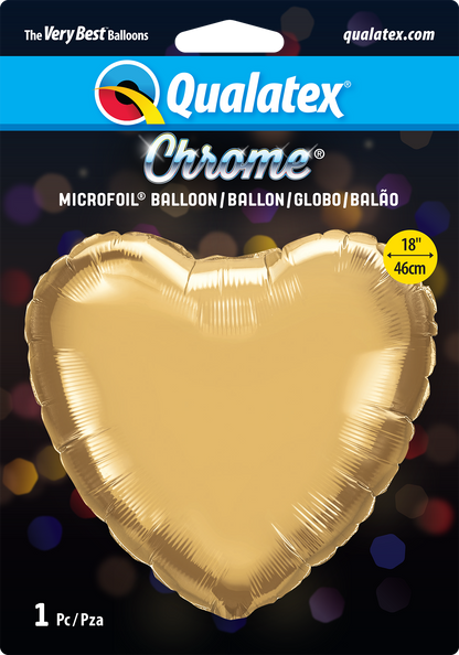 20" Chrome Gold Heart Foil