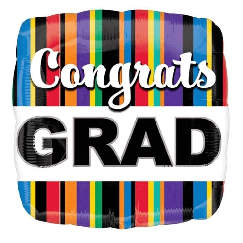 Congrats Grad - Colorful Stripes