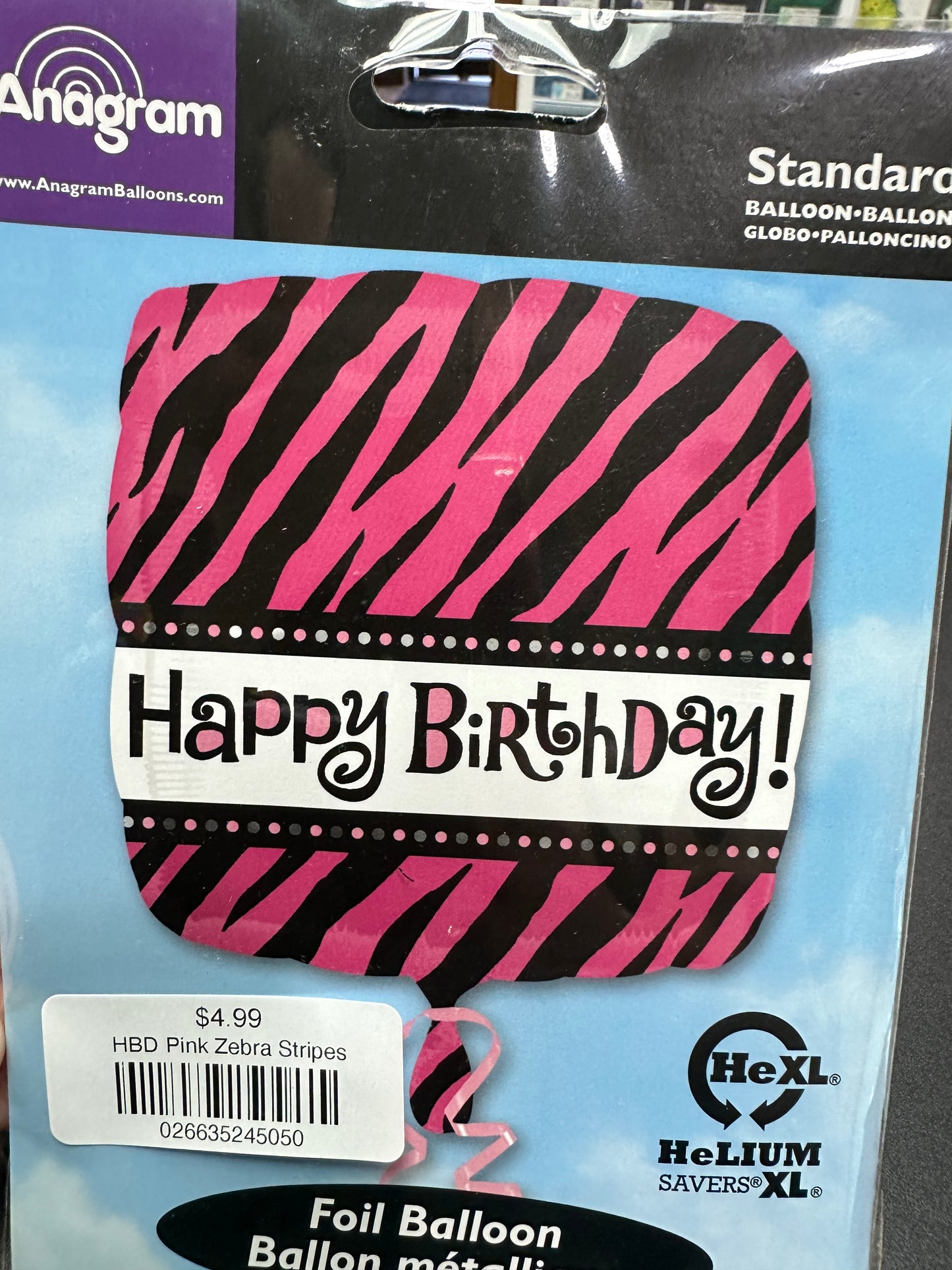 HBD Pink Zebra Stripes